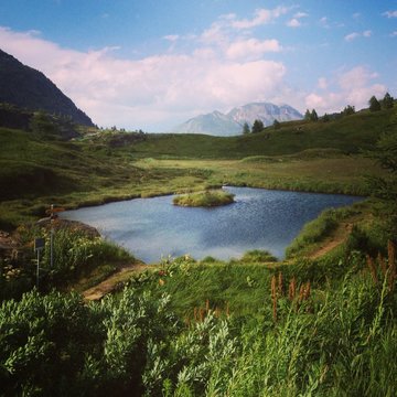 lake in swiss alps - simplon 