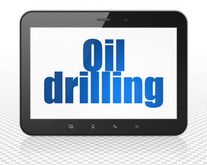 Industry concept: Tablet Pc Computer with Oil Drilling on