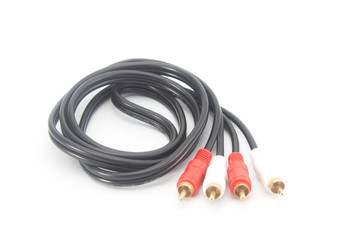 RCA plug connectors isolated on white background