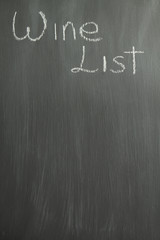 Chalkboard wine list