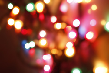 Bright blurred Christmas lights blurs abstract bokeh background
