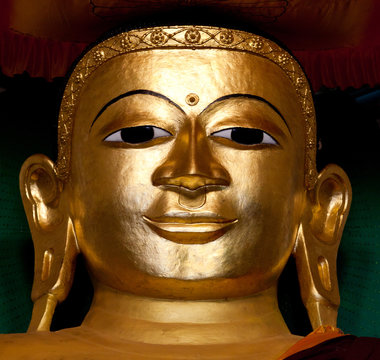 Buddha statue in Mrauk U Archaeological Zone, Myanmar