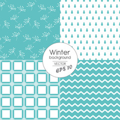 Modern winter patterns in Blue. 