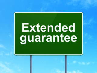 Insurance concept: Extended Guarantee on road sign background