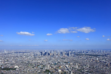 Obraz premium 新宿副都心／杉並上空より新宿副都心方向を望む