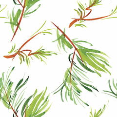 Seamless pattern with Beautiful flowers, Watercolor painting