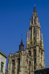 Fototapeta na wymiar Campanile della Cattedrale di Anversa, Belgio