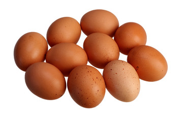 Close up of eggs on white background with Clipping Path