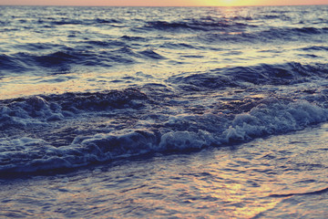 Sunset on the summer beach