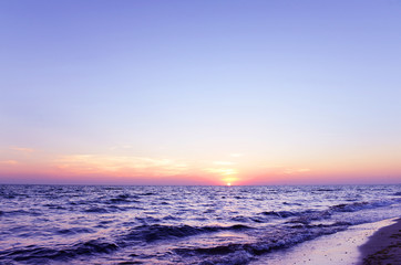 Sunset on the summer beach