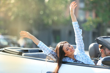 Couple in the car outside