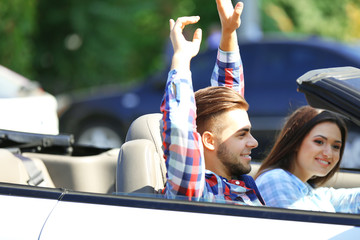 Couple in the car outside