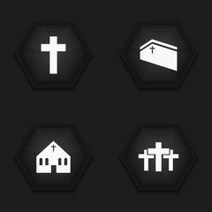 Vector modern religion icons set