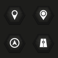Vector modern map pointer  icons set 