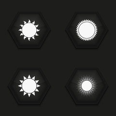 Vector modern sun icons set