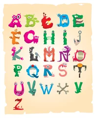 Meubelstickers Alfabet Monster alfabet
