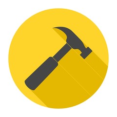 Hammer icon with long shadow