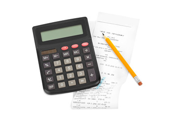 Receipt and calculator