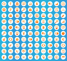 Finance icons round set