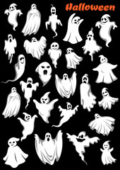 White flying monsters, ghouls and ghosts