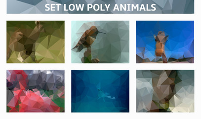 set low poly animals