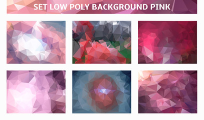set low poly background pink