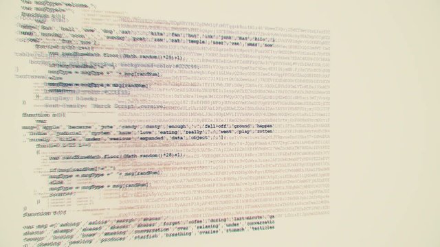 Camera move through pieces of software source code