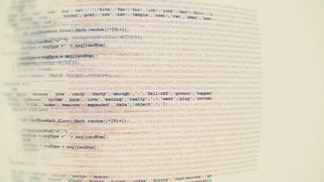 Camera move through pieces of software source code