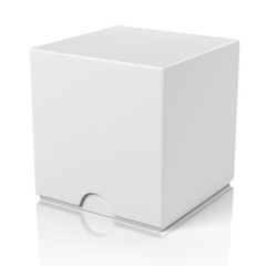 Closed box with slide cover isolated on white