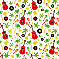 Reggae seamless vector pattern