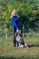 Girl and Dalmatian exhibition