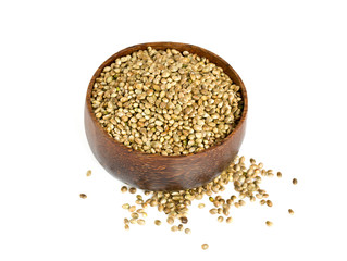 hemp seeds isolated on white