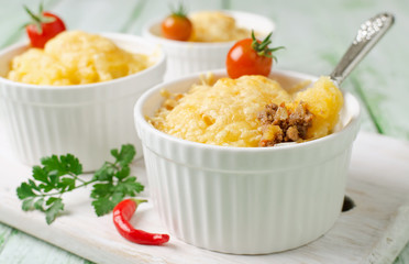 Casserole with potatoes and minced meat
