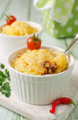 Casserole with potatoes and minced meat