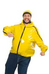 Overweight man isolated on the white