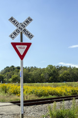 Obraz premium Railroad Crossing Sign