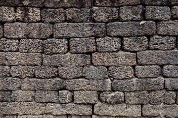 The old laterite brick wall