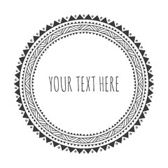 hand drawn round frame, circle ornament