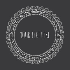 hand drawn round frame, circle ornament