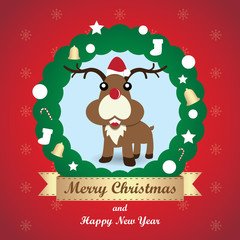 Greeting card, Christmas card with Reindeer