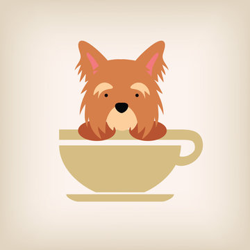 Dog logo coffee vector.