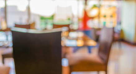 Coffee shop blur background with bokeh image