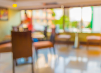 Coffee shop blur background with bokeh image