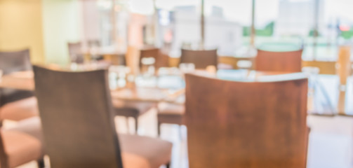 Coffee shop blur background with bokeh image