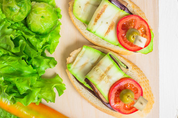Appetizer with zucchini and eggplant
