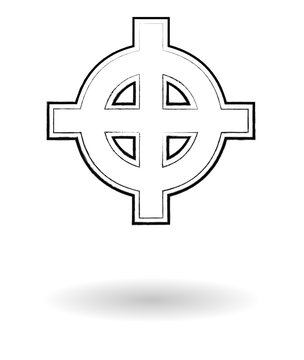 Celtic cross vector sketch