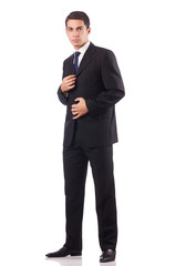 Elegant young man isolated on white