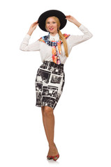 Pretty blond hair girl isolated on white