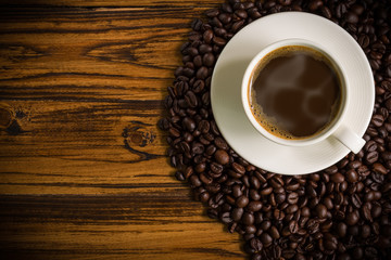 Coffee Cup Background / Coffee Cup / Coffee Cup on Wooden Background