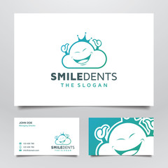 Cloud Smile with Two Thumb Up Logo and Business Card Concept